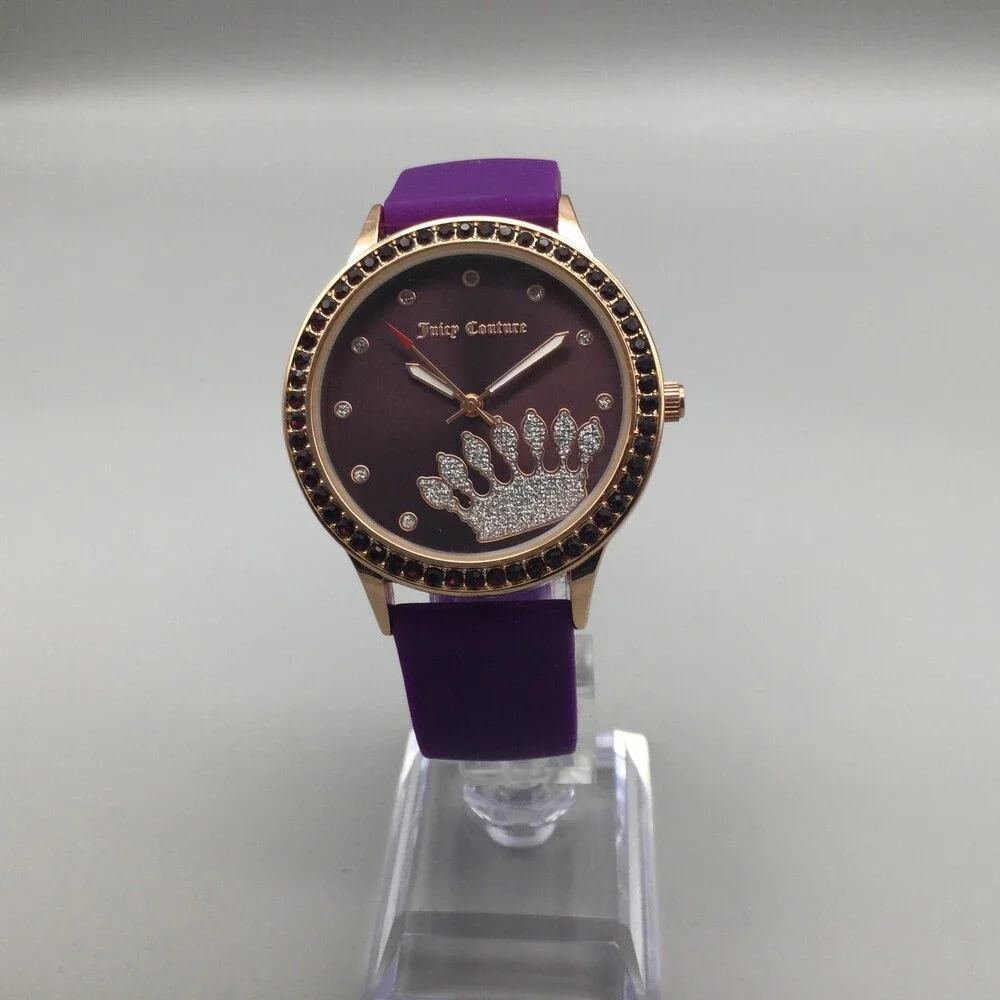 Juicy Couture Black Label Womens Watch 38mm Rose Gold Tone Crown New Battery